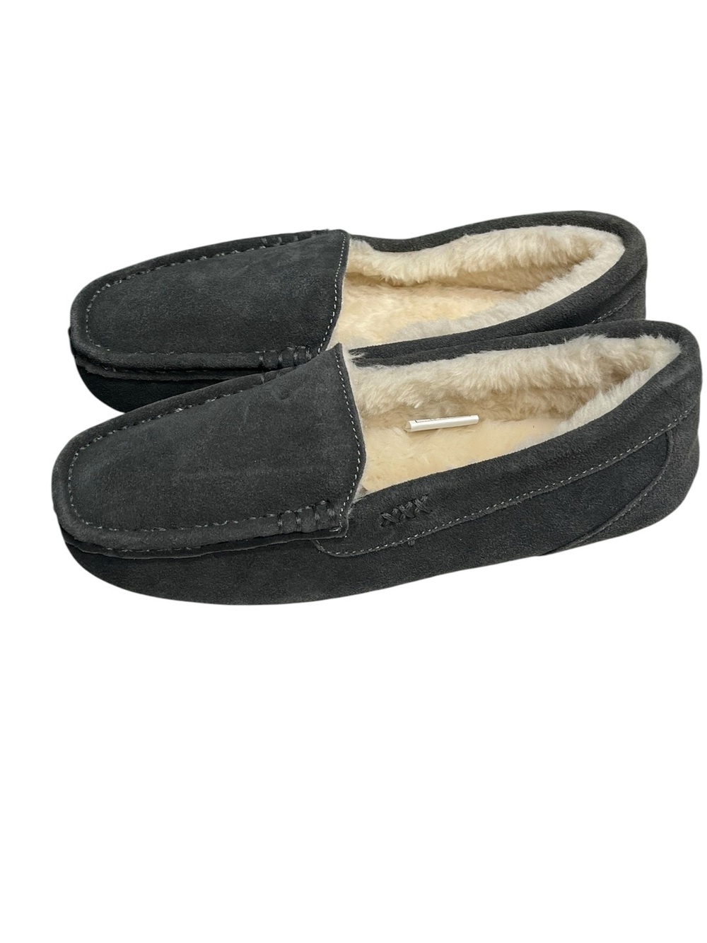 NWOT Dream Paris Gray Faux Fur Faux Leather Slipper Shoes - Size 9 - Picture 2 of 6